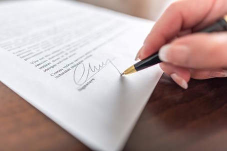 Person signing document for name change